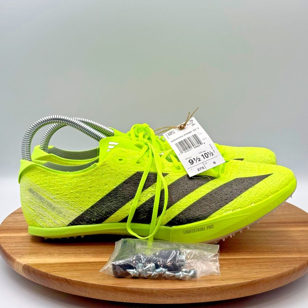 ADIDAS Adizero Prime SP 3 Strung Lucid Lemon Black With Spikes Men's Size 9.5